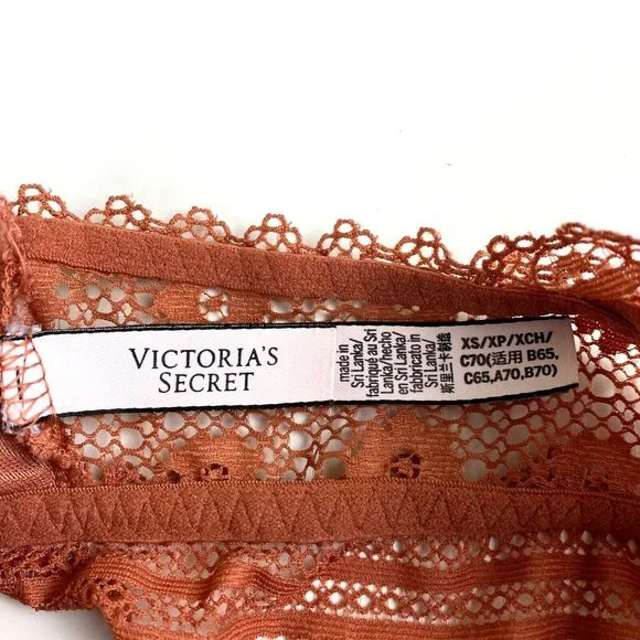 Victoria's Secret Lace Halter Bralette Women's Size XS Rust - Picture 3 of 4